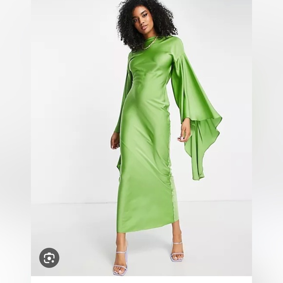 SEARCHING FOR ASOS green drape sleeve maxi dress - Picture 1 of 1
